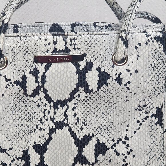 Nine West Vintage Faux Grey Black Snakeskin Bucket Bag with Matching Coin Purse - Picture 5 of 16